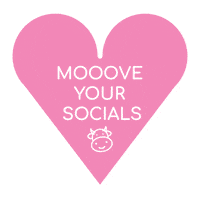 pinkcowsocial social media cows pink heart moo Sticker