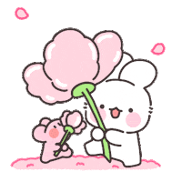 junjeongyeon 캐릭터 토끼 꽃 핑크 Sticker