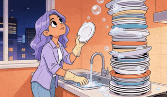 ToefliBT tina chores dishes tasks GIF