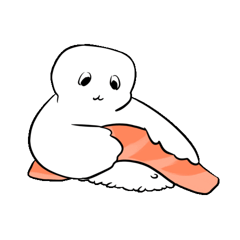 wao_kuma giphyupload sushi salmon waokuma Sticker