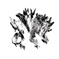 black and white 3d STICKER by Miron