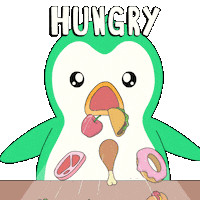 Hungry Penguin Sticker by Abster