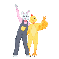 Bunny Waving Sticker by Grafiqe