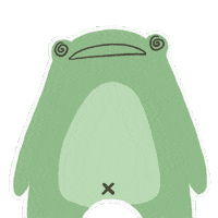 lewiebearr confused frog dizzy frankie Sticker