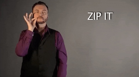 zip it sign language GIF by Sign with Robert