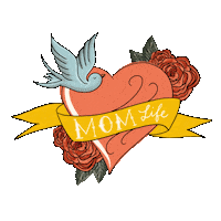 joymarkstudio tattoo roses mom life bluebird Sticker