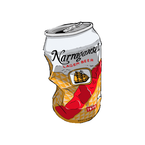 Jaws Beer Can Sticker by Narragansett Beer