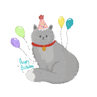Alergora happy cat birthday feliz Sticker
