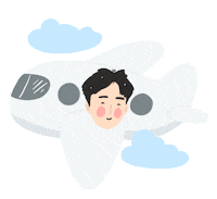Travel Flying Sticker by Patricia Tjandra