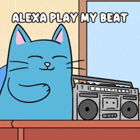 Blue Cat Shades GIF