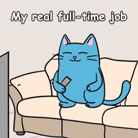 Streaming Blue Cat GIF