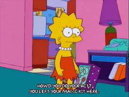lisa simpson pointing to floor GIF