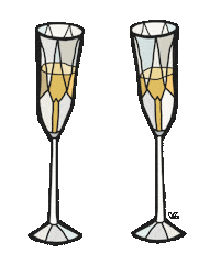 New Year Champagne Sticker