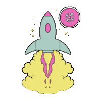 To The Moon Spaceship Sticker by Major Tom