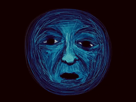 Moon Man Face GIF by Barbara Pozzi