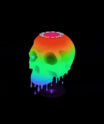 Rainbow Skull GIF