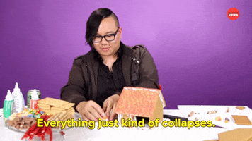 Collapsing Gingerbread Houses GIF by BuzzFeed