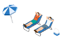 Camplify beach camping camp sunbathing Sticker