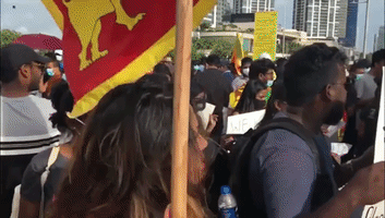 Sri Lankans Protest in Colombo