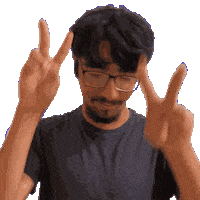 Two Fingers Smile Sticker