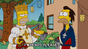 homer simpson giving beads GIF