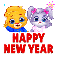 Celebrate New Year Sticker by Lucas and Friends by RV AppStudios