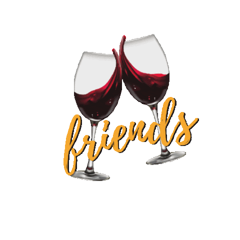 Friends Wine Sticker by monikapolasek
