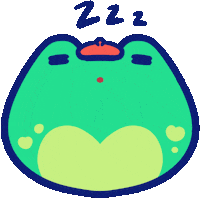 Tired Frog Sticker