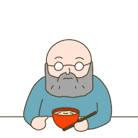 Old Man Eating Sticker by Bird Town