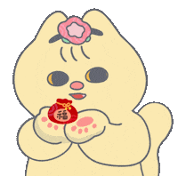 설날 Pray Sticker by Snooze Kittens