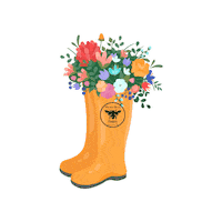 mamabeesfarm spring rainboots flowerfarm mamabeesfarm Sticker
