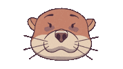 Happy Otter Sticker by Aurélien Fernandez