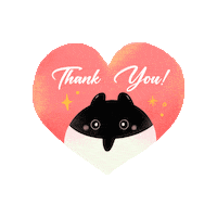 Heart Thank You Sticker by etblisse