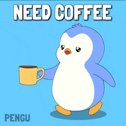 Tired Good Morning GIF by Pudgy Penguins