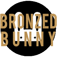 bronzedbunny tanning bronze gold glitter airbrush tan Sticker