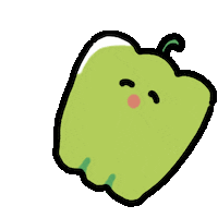 Green Pepper Fruit Sticker by kupaberu