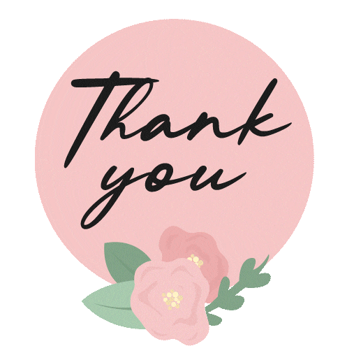 Pink Thank You Sticker by Coralie Bien Naître