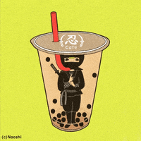 Naoshi ninja surreal boba whimsical GIF