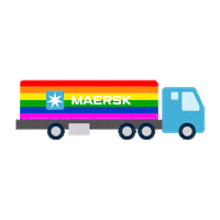 Maersk_official logo rainbow ocean airplane Sticker