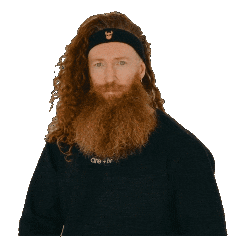 Red Beard Sticker by THE BEARD STRUGGLE
