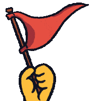 Red Flag Art Sticker by Monkiddo