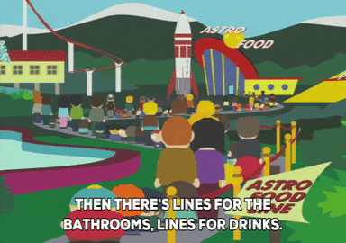 amusement park queue GIF by South Park 