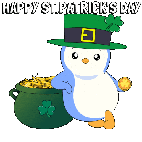 St Patricks Day Good Luck Sticker by Pudgy Penguins