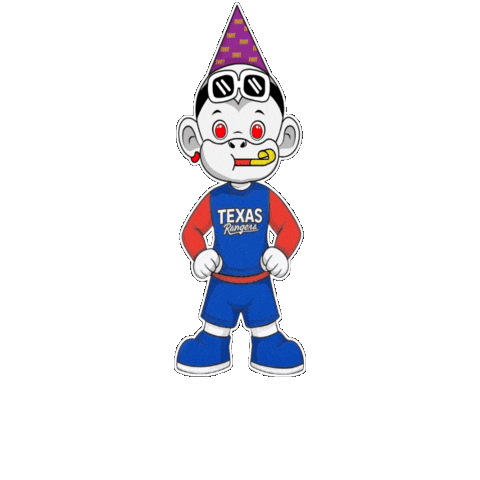 Texas Rangers White Monkey Sticker by Zhot