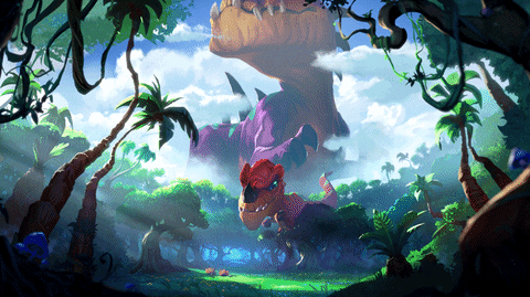 dinosaur look out GIF