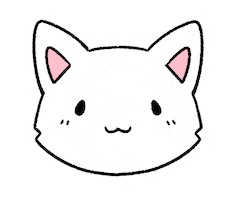 Happy White Cat Sticker