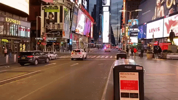 New York's Times Square Near-Deserted as City Goes Into Coronavirus Lockdown