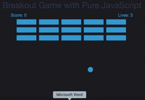 2d breakout game with pure javascript GIF