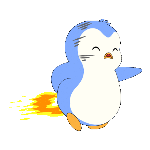On Fire Running Sticker by Pudgy Penguins