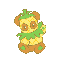 ThePinkBirb hello panda fruit pineapple Sticker
